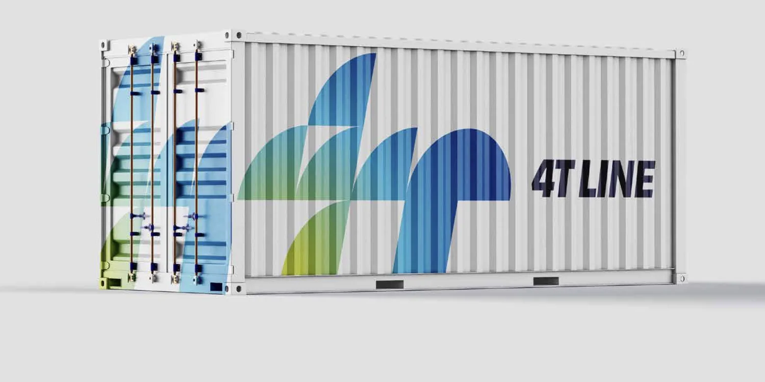 4T LINE branded shipping container